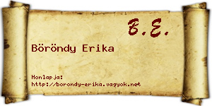Böröndy Erika névjegykártya