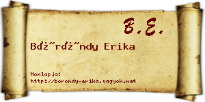 Böröndy Erika névjegykártya