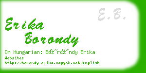 erika borondy business card